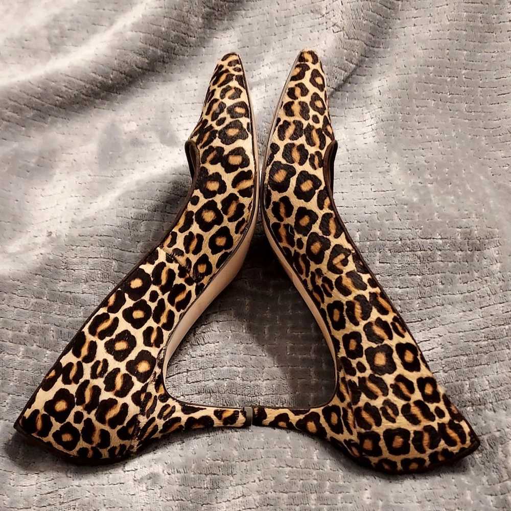 Ann Taylor Reece Leopard Print Calfhair Heels 7.5… - image 5