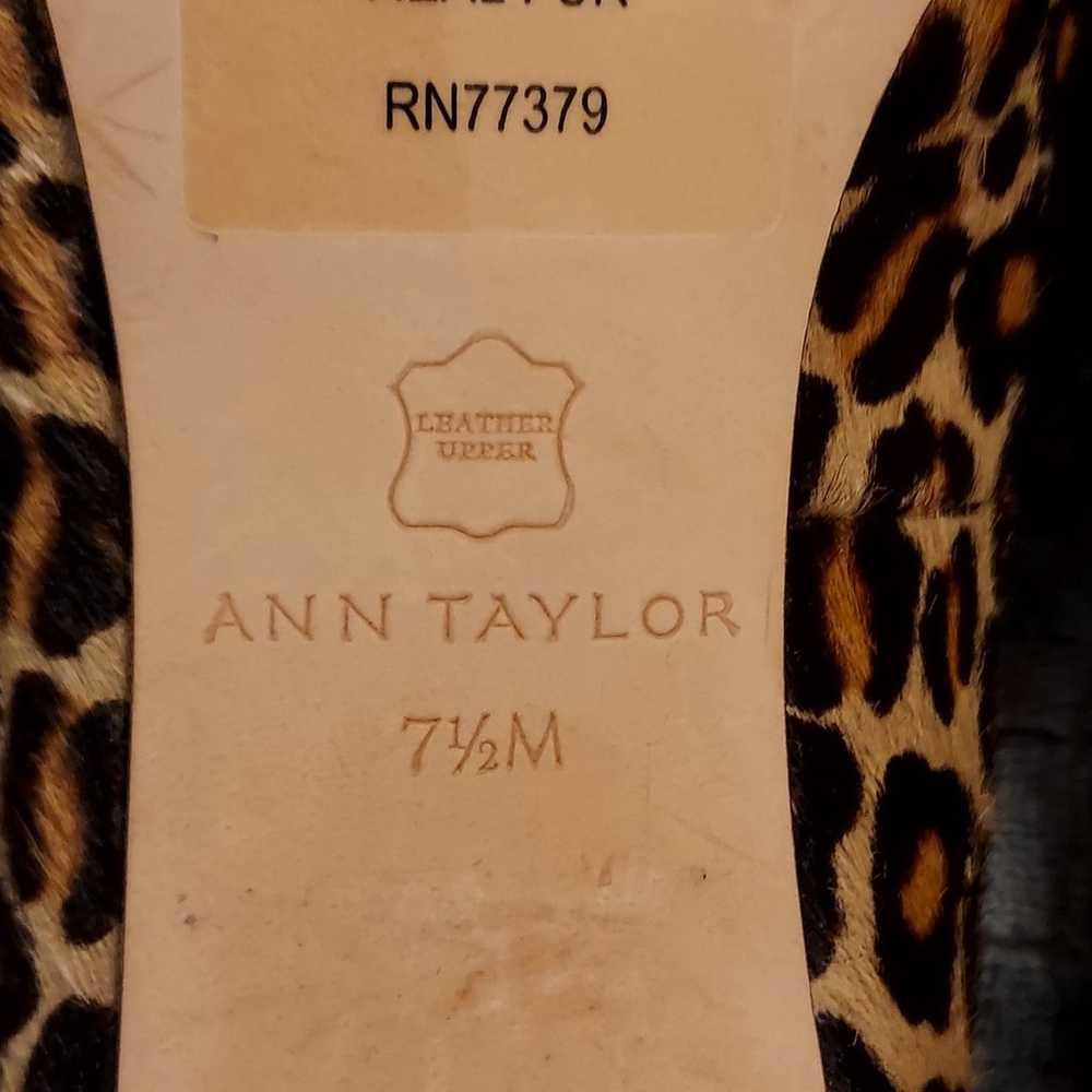 Ann Taylor Reece Leopard Print Calfhair Heels 7.5… - image 9