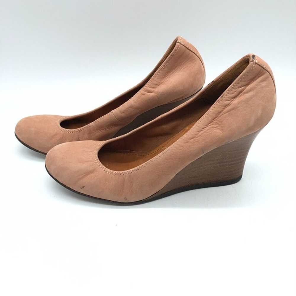 Lanvin Wedge Heels Pumps Slip On Leather Beige Si… - image 3