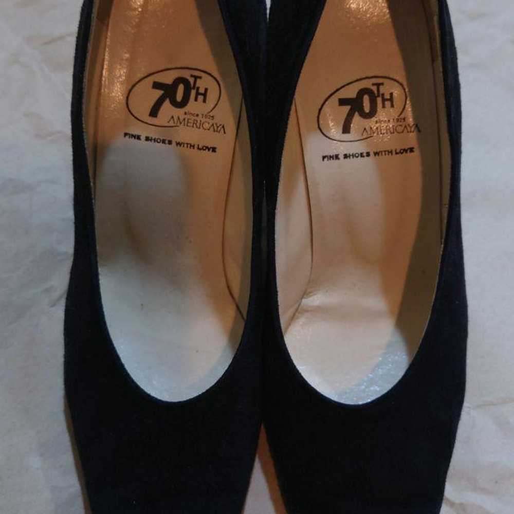 70th Anniversary Black Suede Pumps with 8cm Heel - image 1