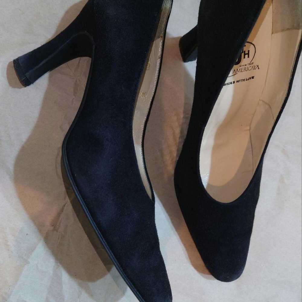 70th Anniversary Black Suede Pumps with 8cm Heel - image 2