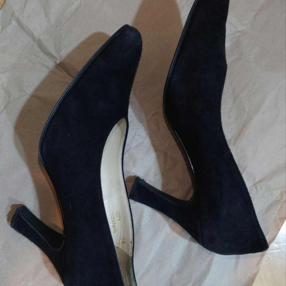 70th Anniversary Black Suede Pumps with 8cm Heel - image 4