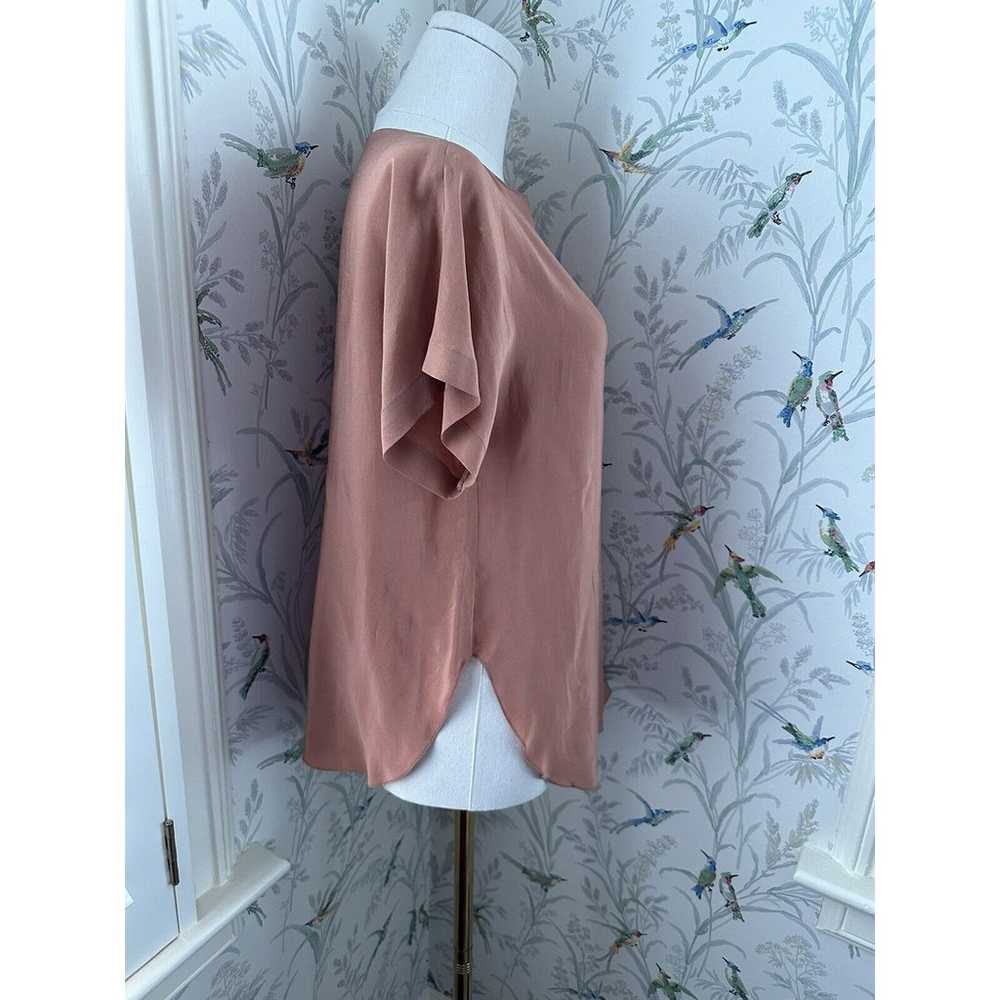 Vintage 80s Sanger Harris Coral 100% Silk Short S… - image 2