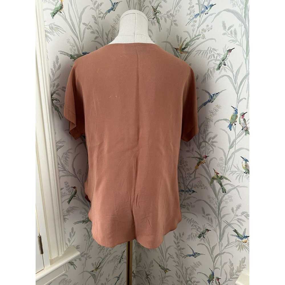 Vintage 80s Sanger Harris Coral 100% Silk Short S… - image 3