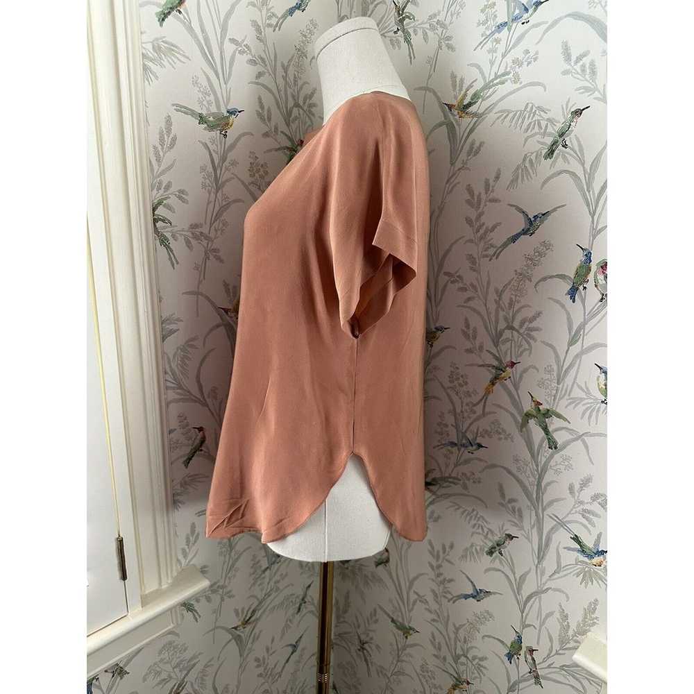 Vintage 80s Sanger Harris Coral 100% Silk Short S… - image 4