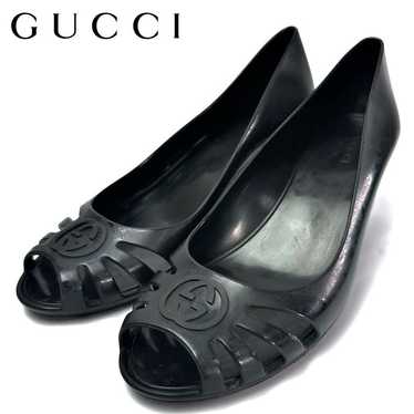 Gucci Pumps Rubber Wedge Sole 24.5cm Black - image 1