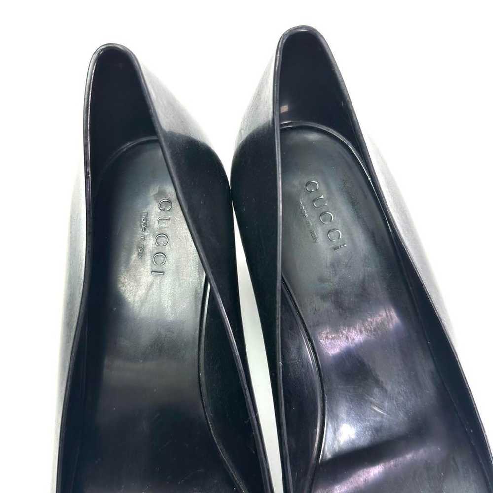 Gucci Pumps Rubber Wedge Sole 24.5cm Black - image 8