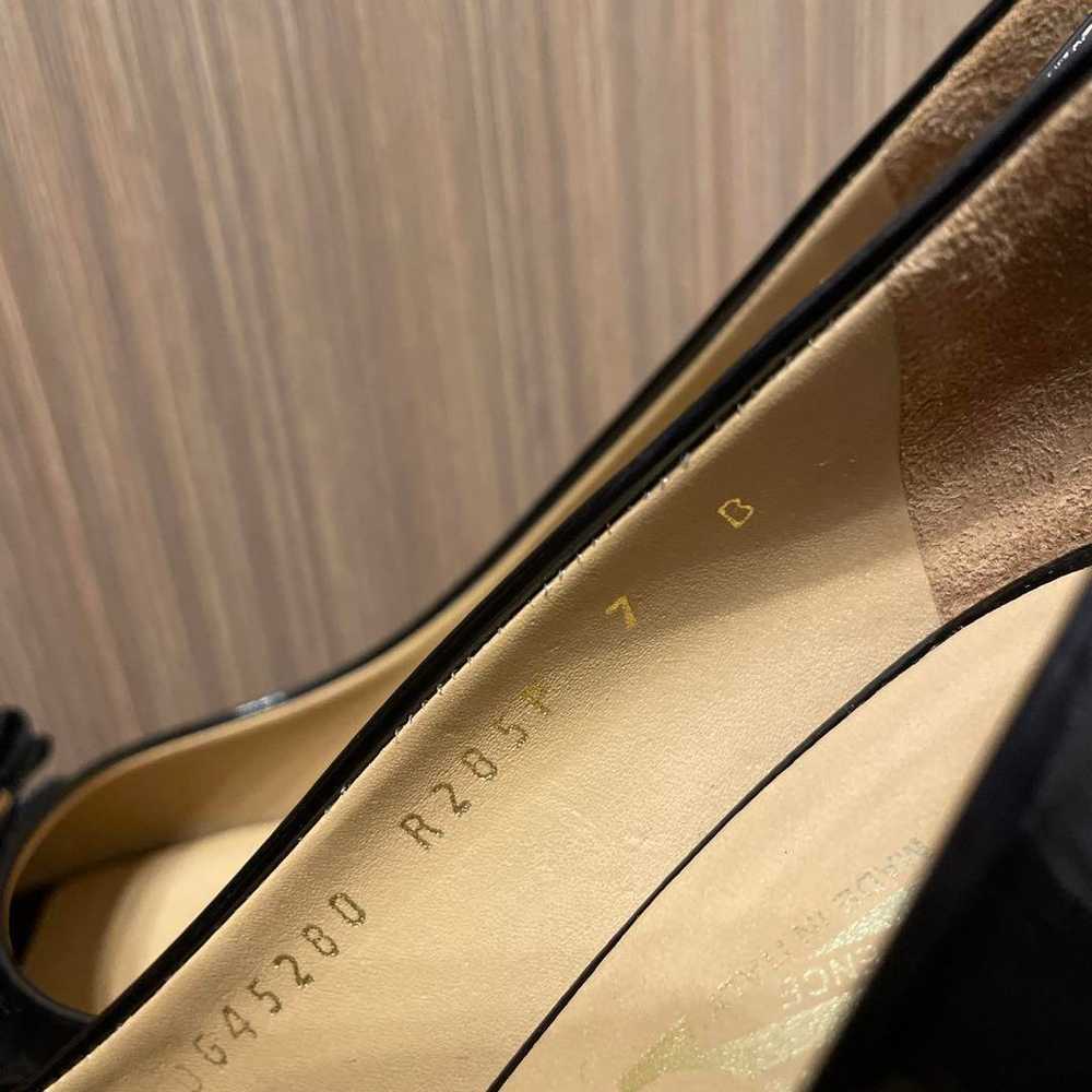 Ferragamo black patent open-toe pumps size 7 - image 10