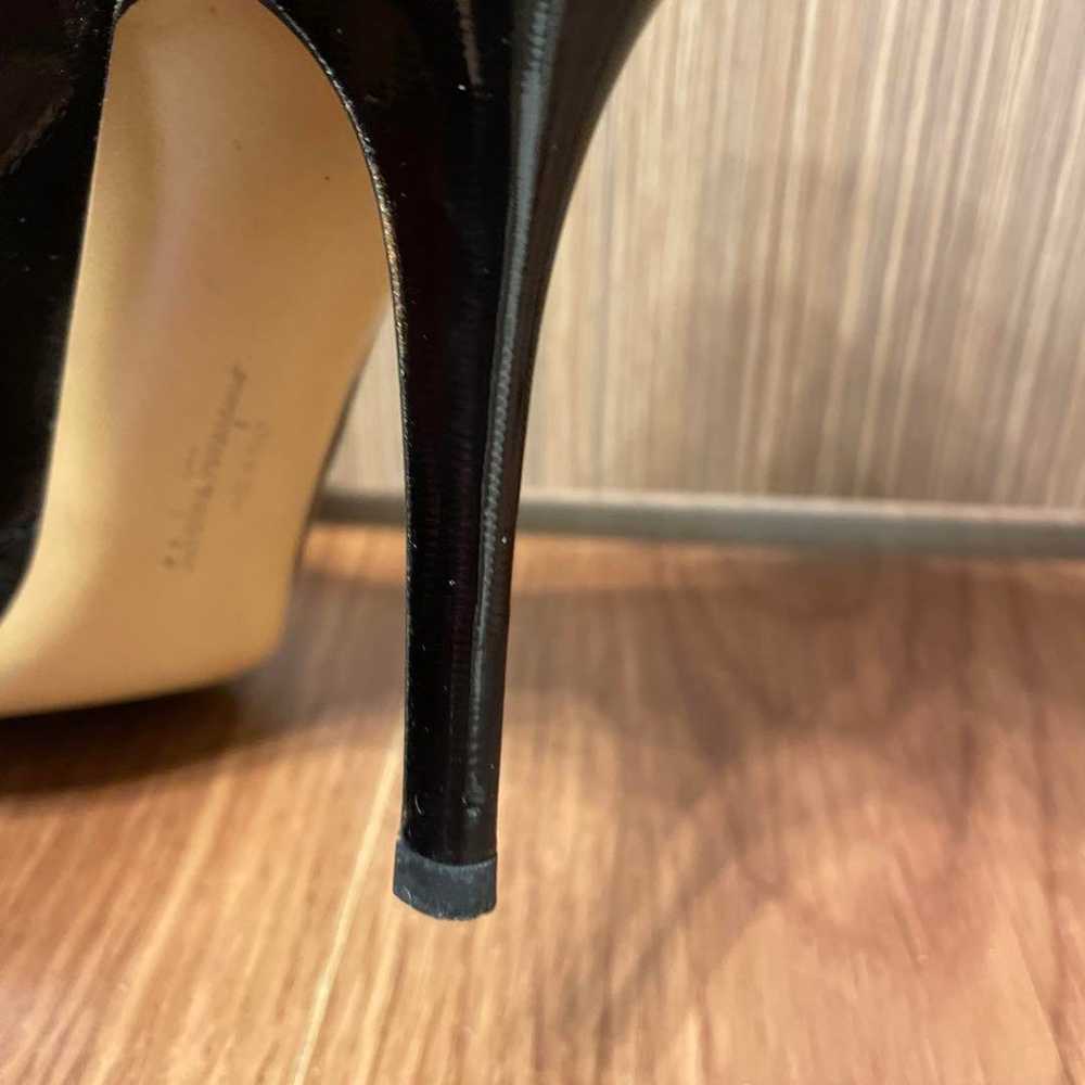 Ferragamo black patent open-toe pumps size 7 - image 7