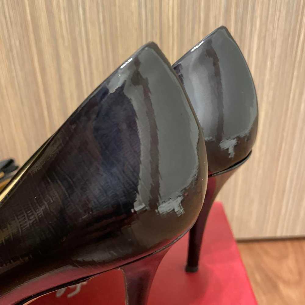 Ferragamo black patent open-toe pumps size 7 - image 8