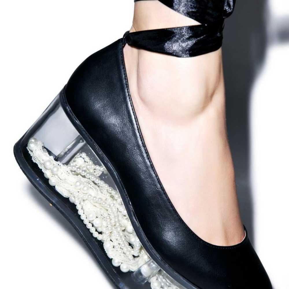 YRU Qloud Swan Clear Platform Ballet Shoes Black - image 2