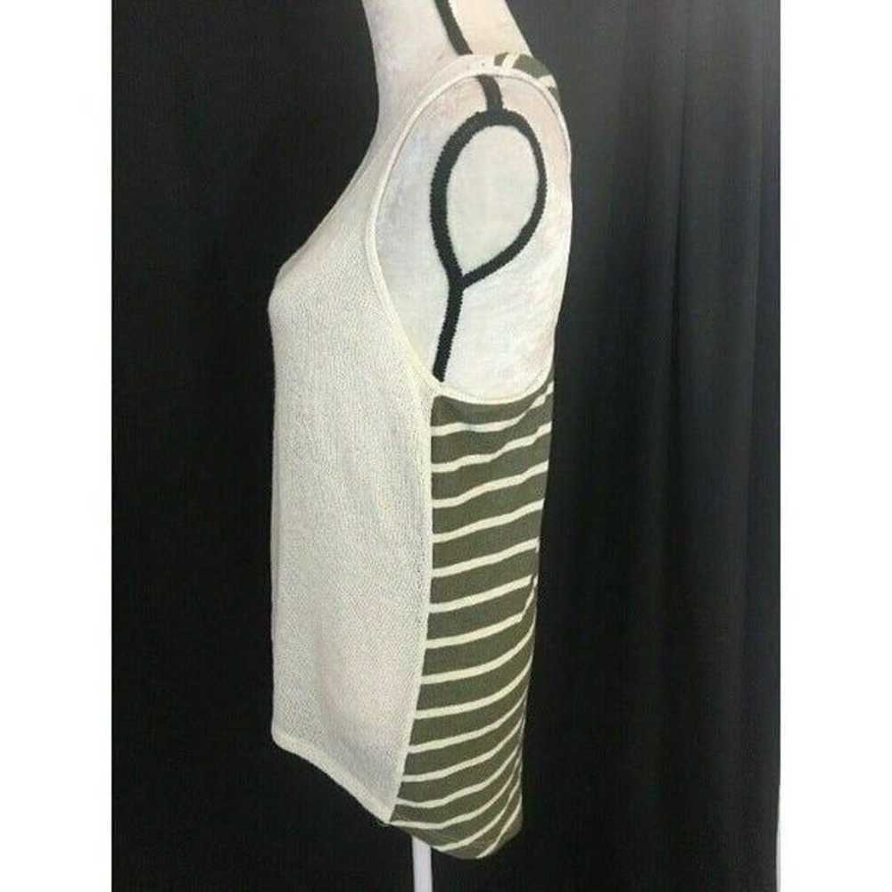 Vintage Havana Womens Mesh Ivory Olive Green Stri… - image 3