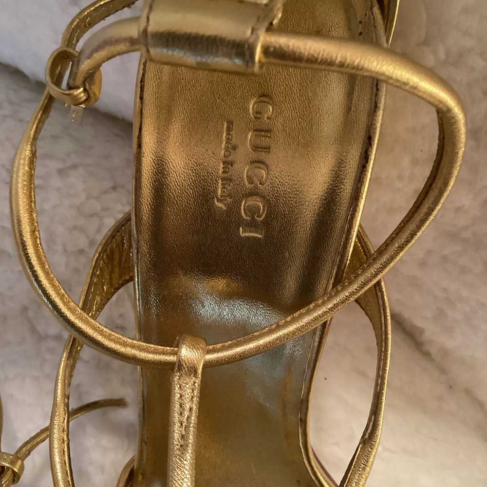 GG Gucci Gold metallic heels - image 3