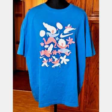 The Nike Tee Vtg Womens T Shirt Tennis Print Retr… - image 1