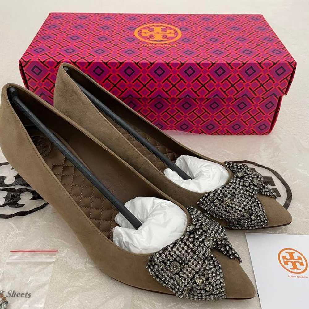 Tory Burch Suede Pumps with Jewels - image 1