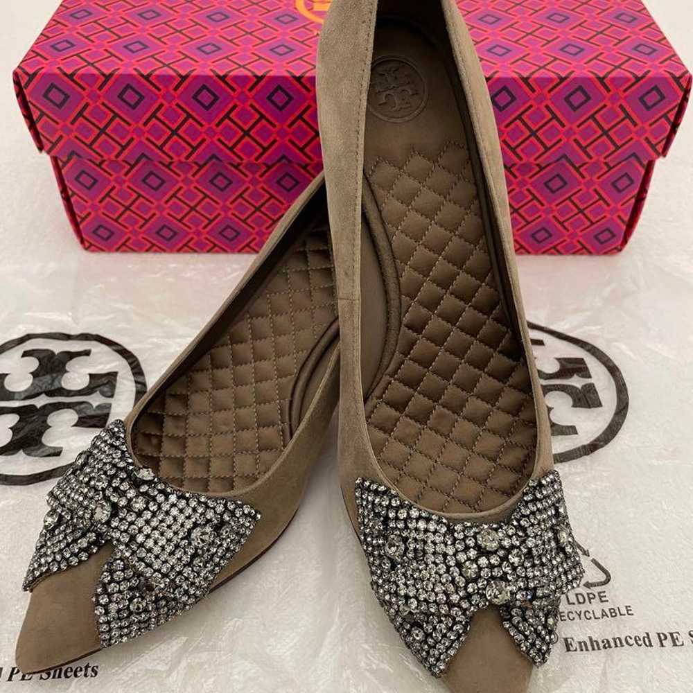 Tory Burch Suede Pumps with Jewels - image 2