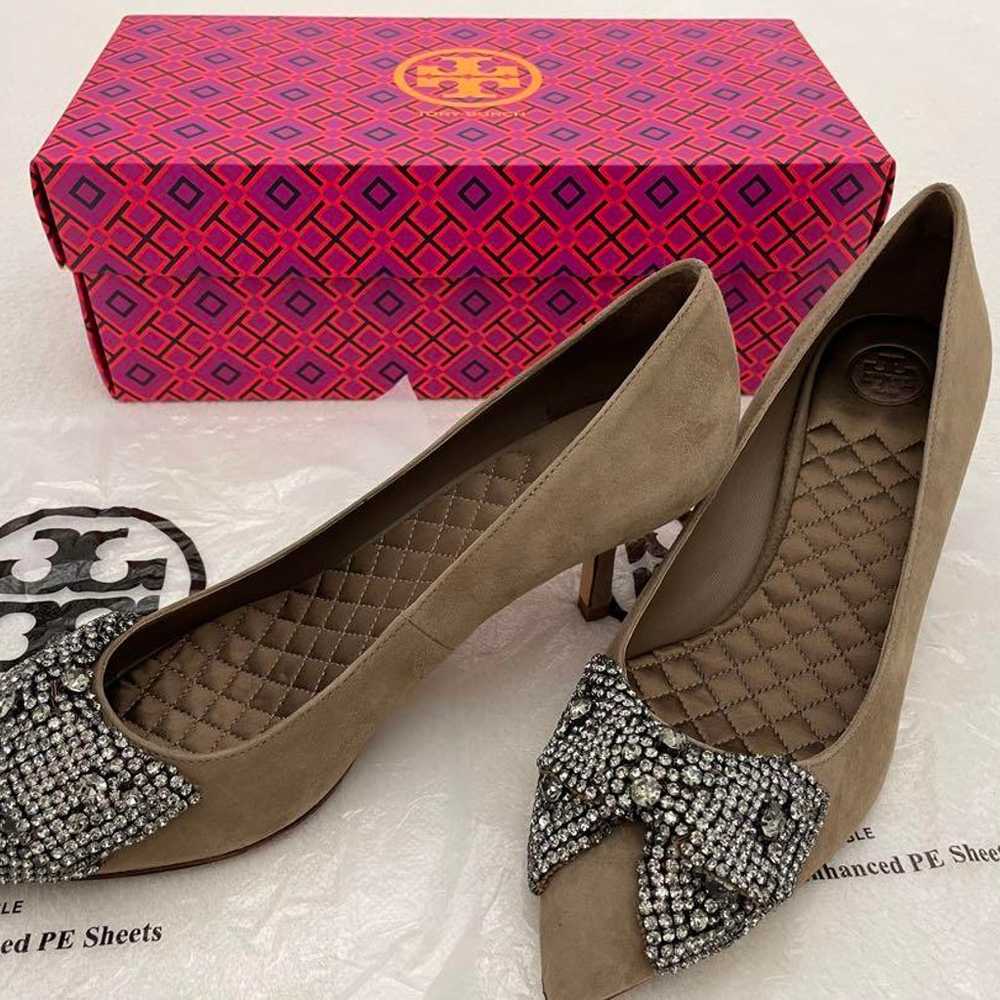 Tory Burch Suede Pumps with Jewels - image 7