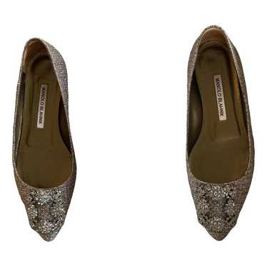 Manolo Blahnik Hangisi silk flats - image 1