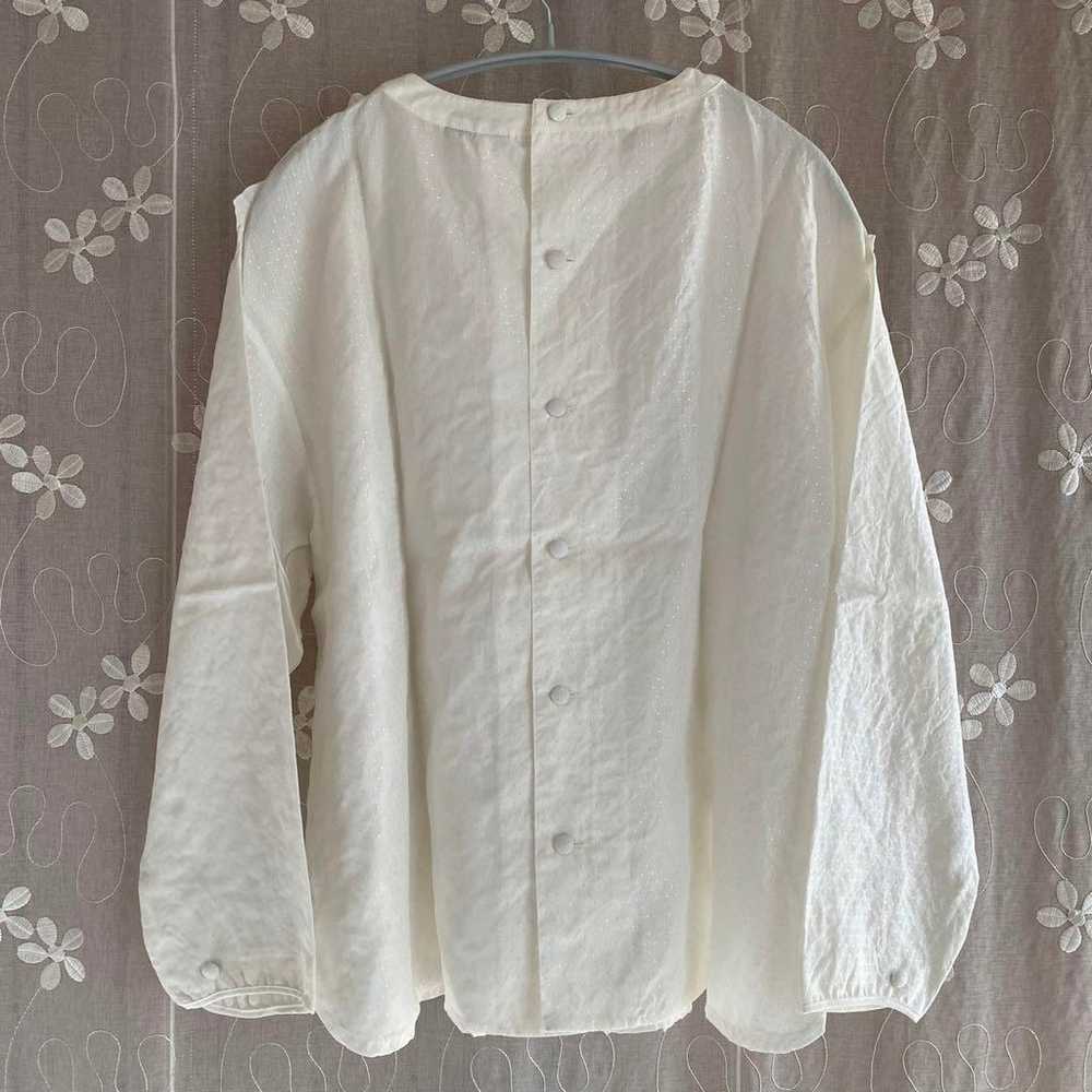 Oversized Frill Blouse ♡ White, Party, M to XL, V… - image 7