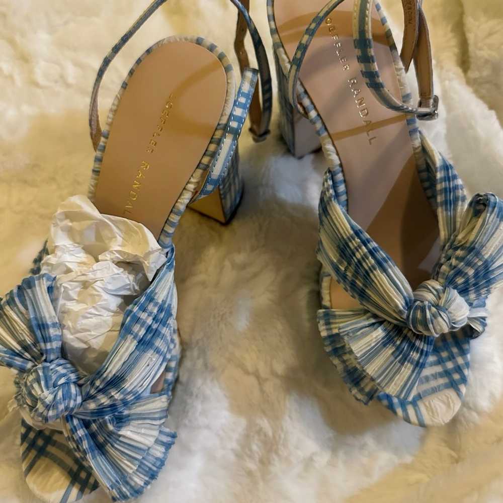 Never worn new Loeffler Randall Gingham Platforms - image 2