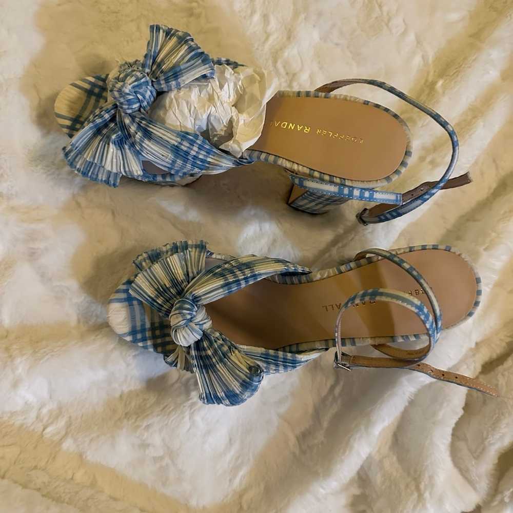 Never worn new Loeffler Randall Gingham Platforms - image 5