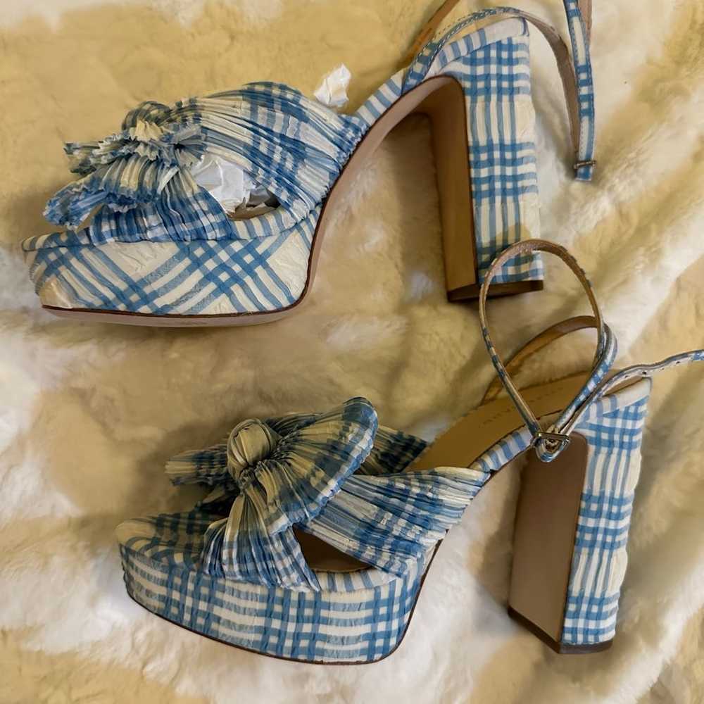 Never worn new Loeffler Randall Gingham Platforms - image 6