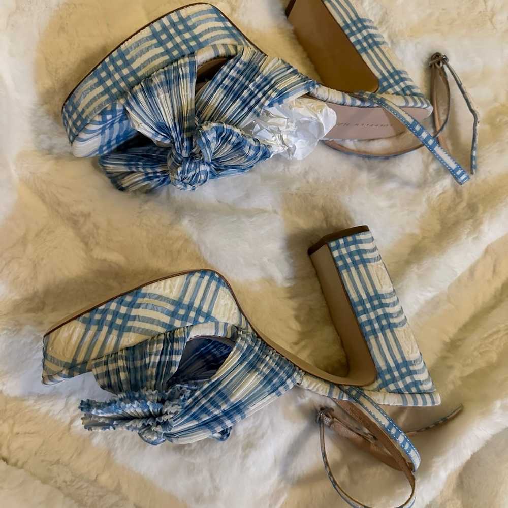 Never worn new Loeffler Randall Gingham Platforms - image 7