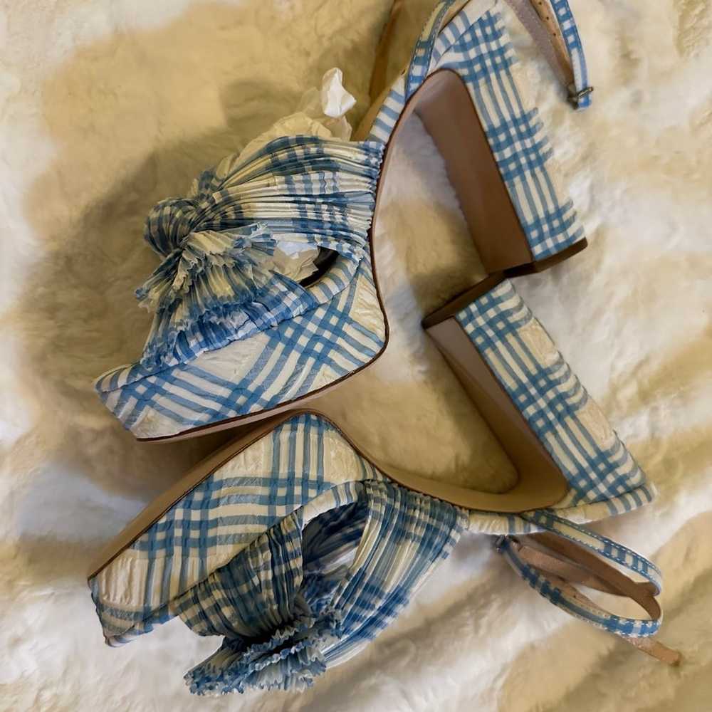 Never worn new Loeffler Randall Gingham Platforms - image 9