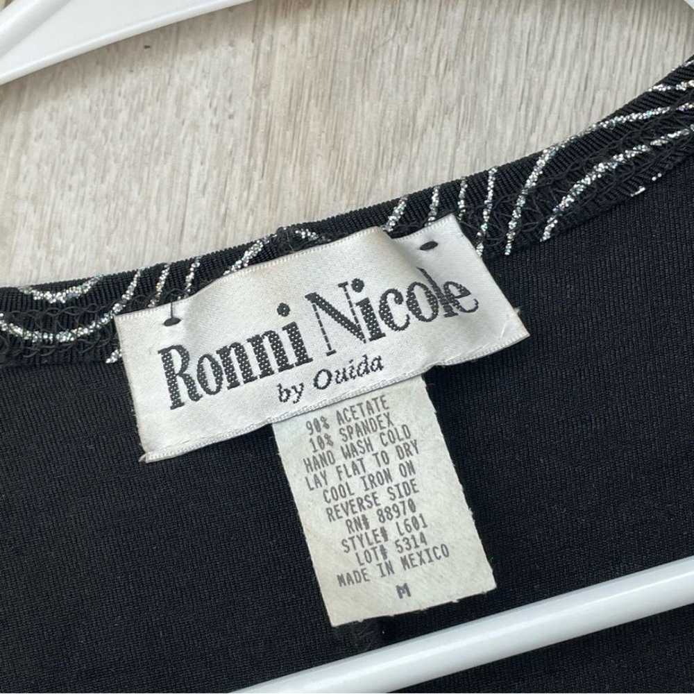 Ronni Nicole vintage Glitter Square Neck Top Blac… - image 3