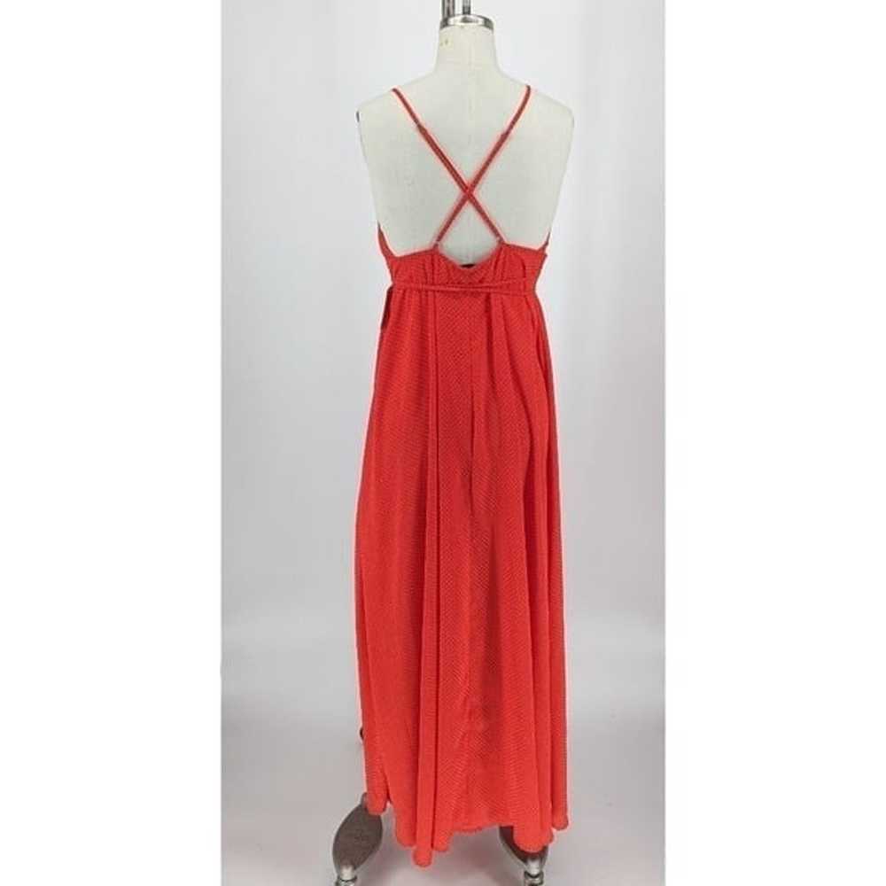 Forever 21 Polka Dot Wrap Maxi Dress Red S preppy… - image 2