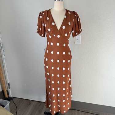 A NEW DAY polka dot maxi dress brown sz s womens - image 1