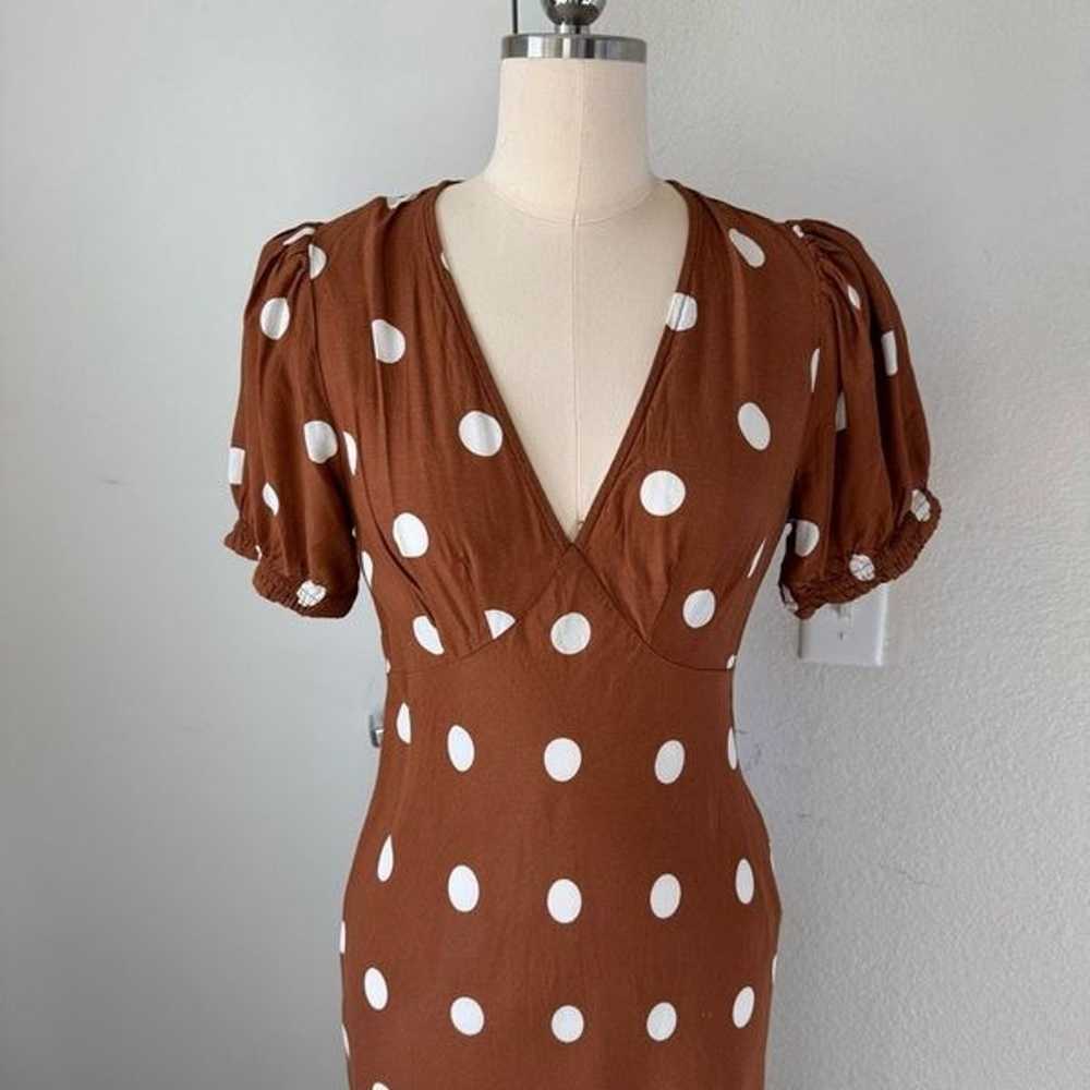 A NEW DAY polka dot maxi dress brown sz s womens - image 2