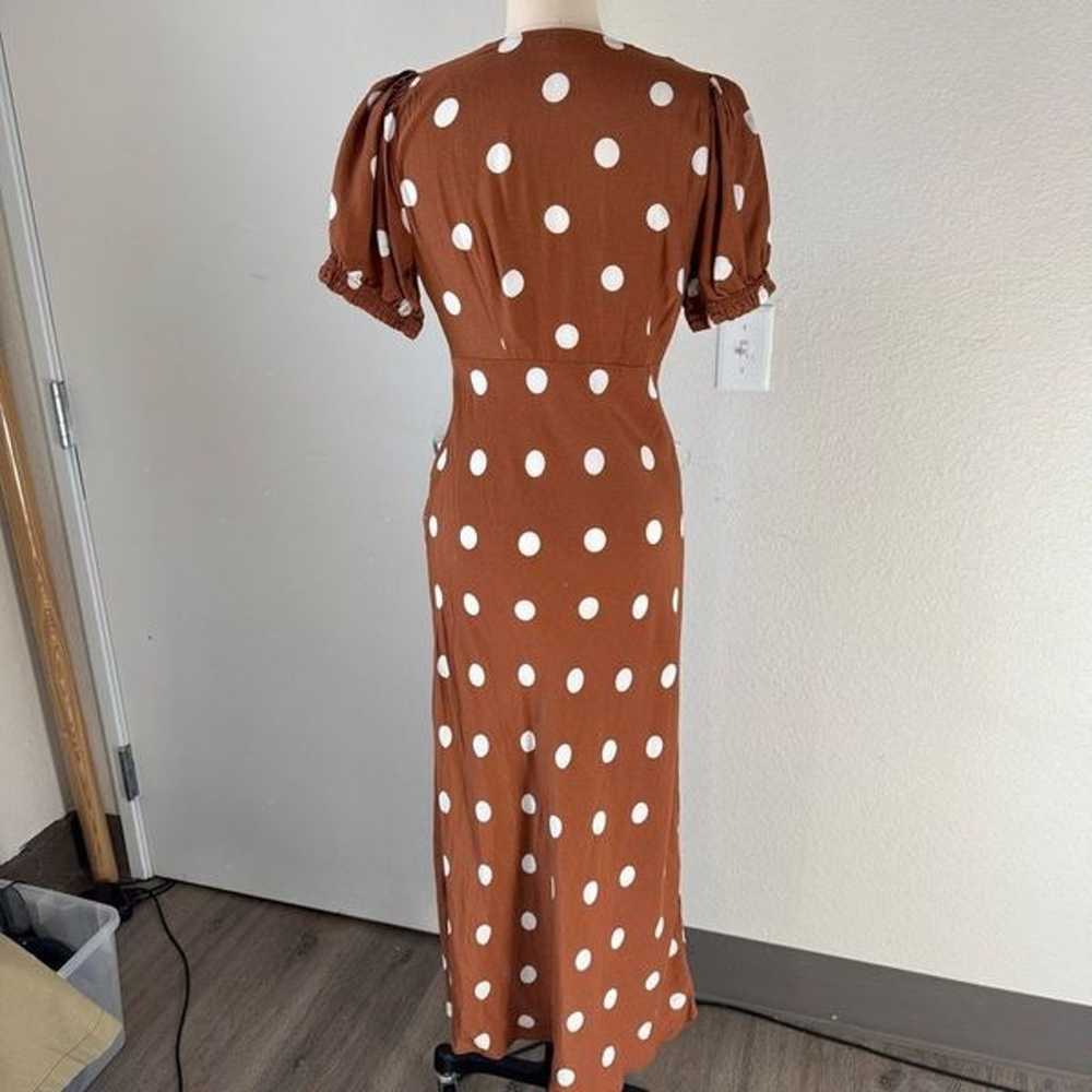 A NEW DAY polka dot maxi dress brown sz s womens - image 3