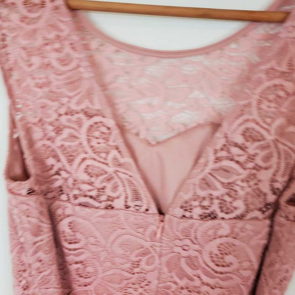 Berry Love Pink Lace Sleeveless A-Line Mini Dress… - image 4