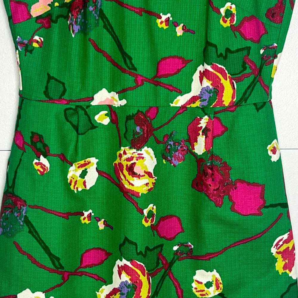 J.Crew Factory Kelly Green Floral Pleated Sleevel… - image 7