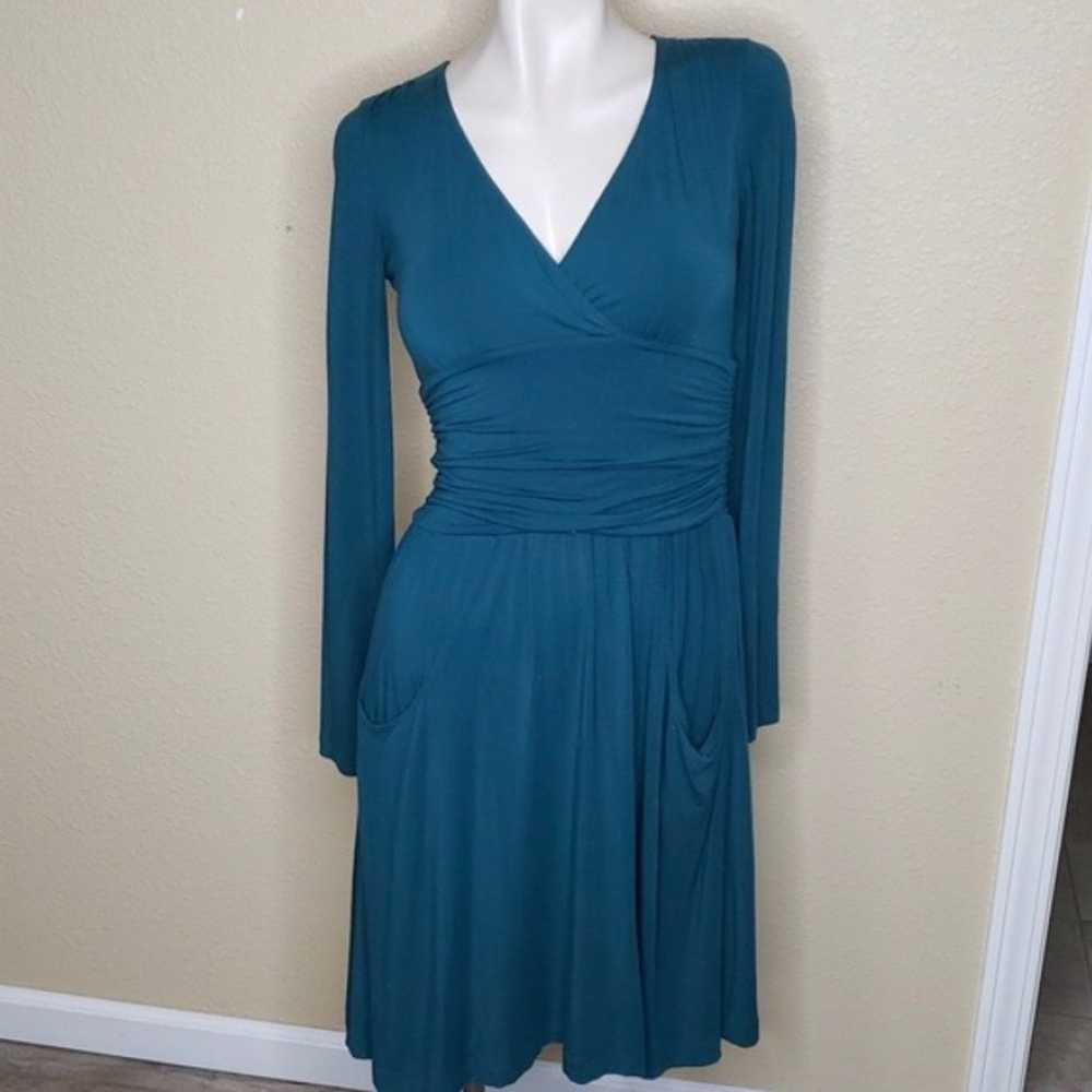 Athleta Perfect Packer Dark Teal green Midi Dress… - image 1