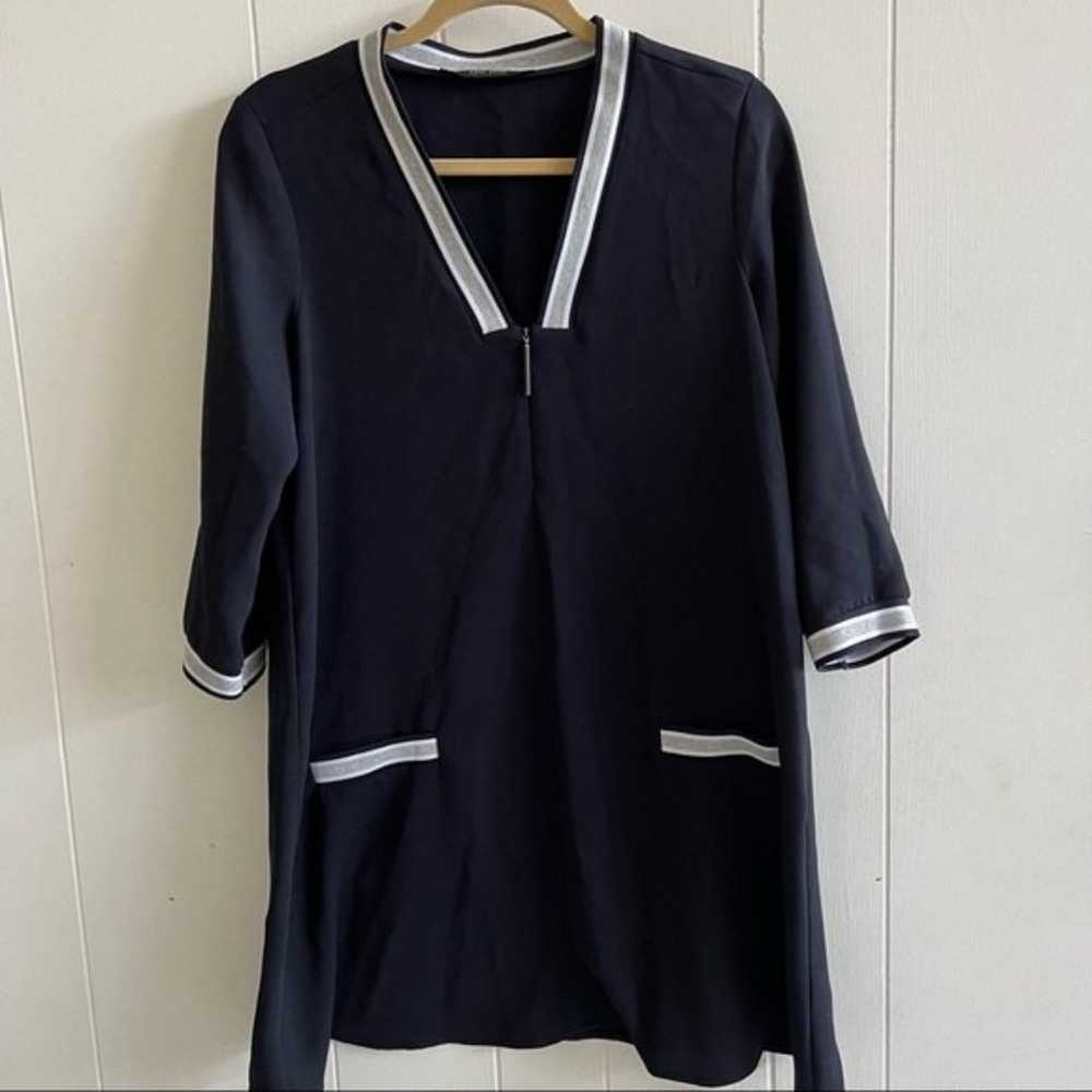 Zara Basic casual navy blue dress size M - image 2