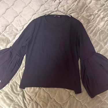 "Zara Woman" Volume Sleeve Cut and Sew Top [M] Bla