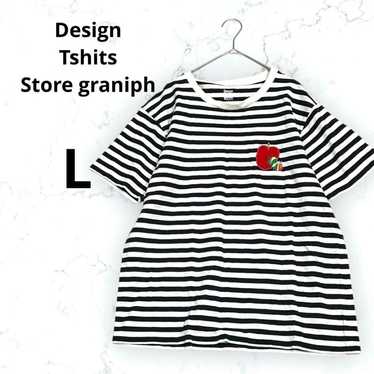 * Design T-Shirt Store Graniph * Striped Cut-and-… - image 1