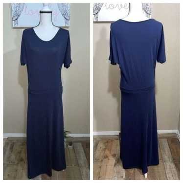 Garnet hill jersey maxi dress navy blue