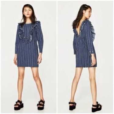 Zara striped denim dress