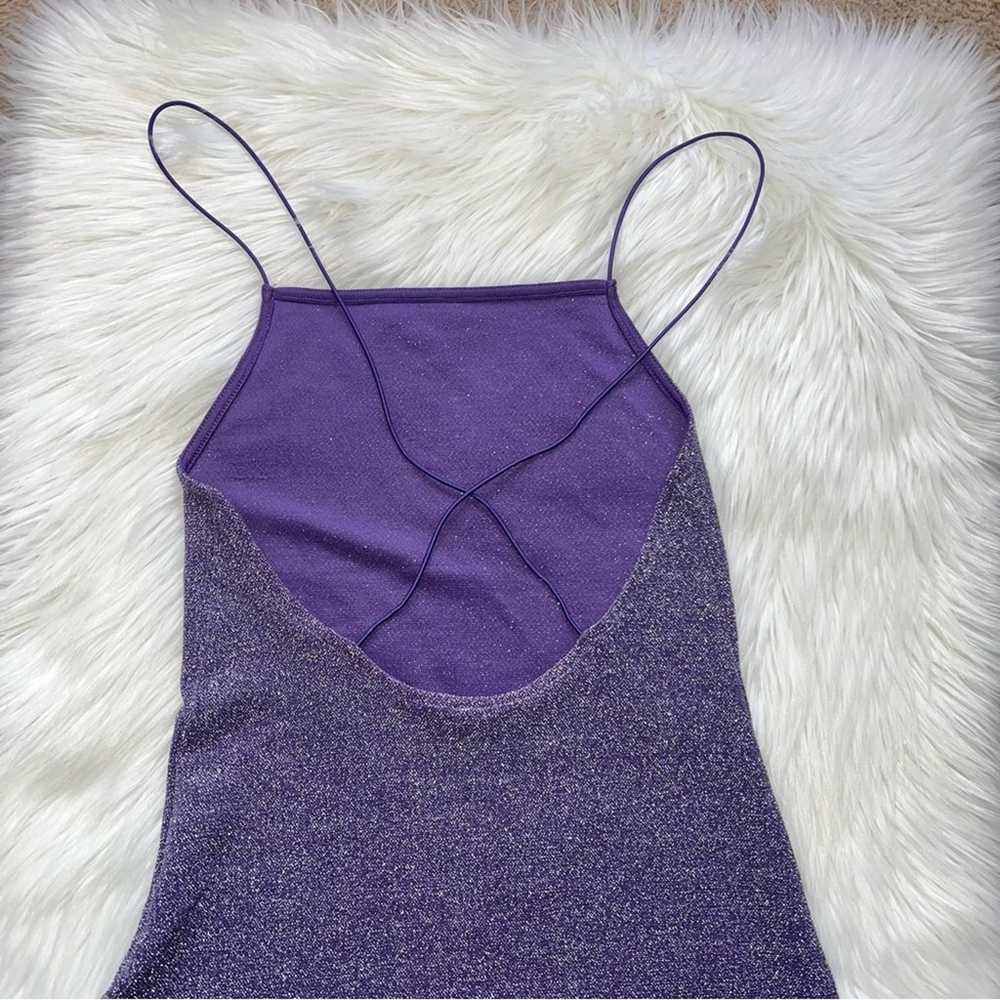 Divided Sparkly Purple Open Strappy Back Mini Dre… - image 3