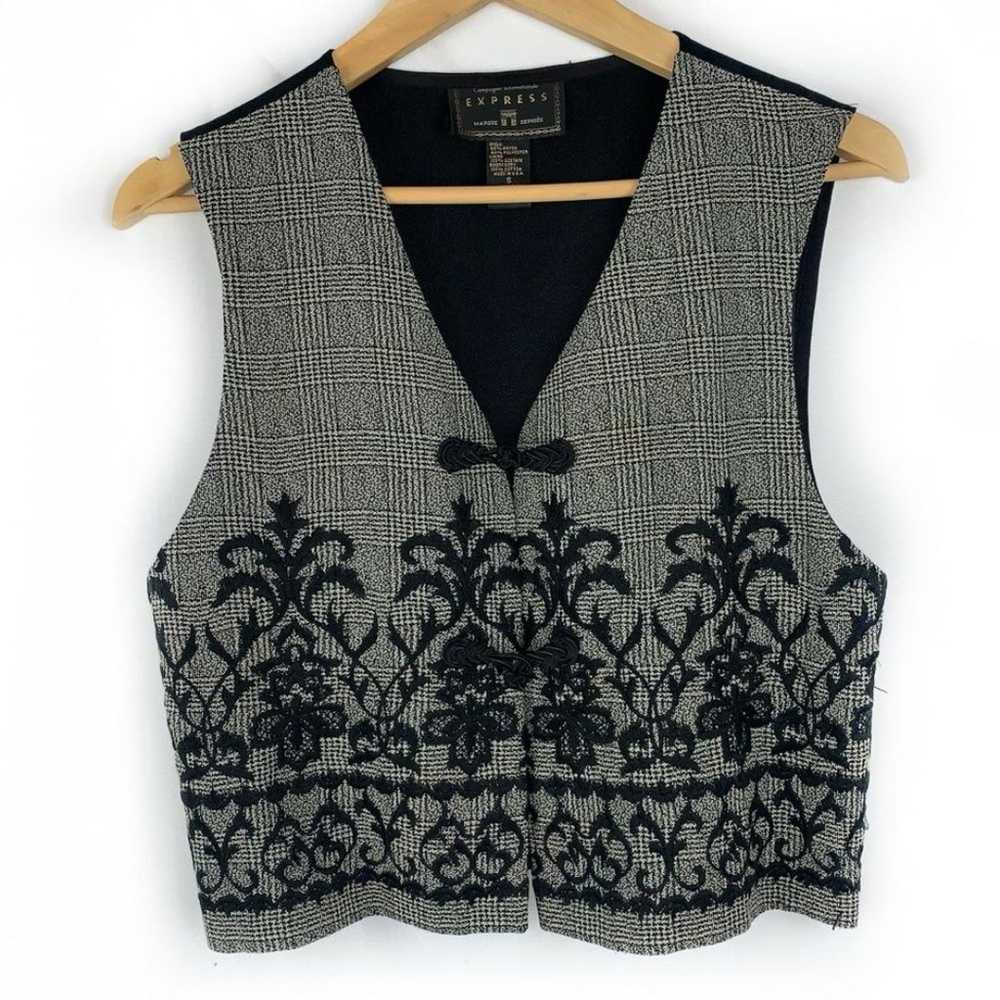 Vintage 90s Express Embroidered Vest Top, Size Sm… - image 1