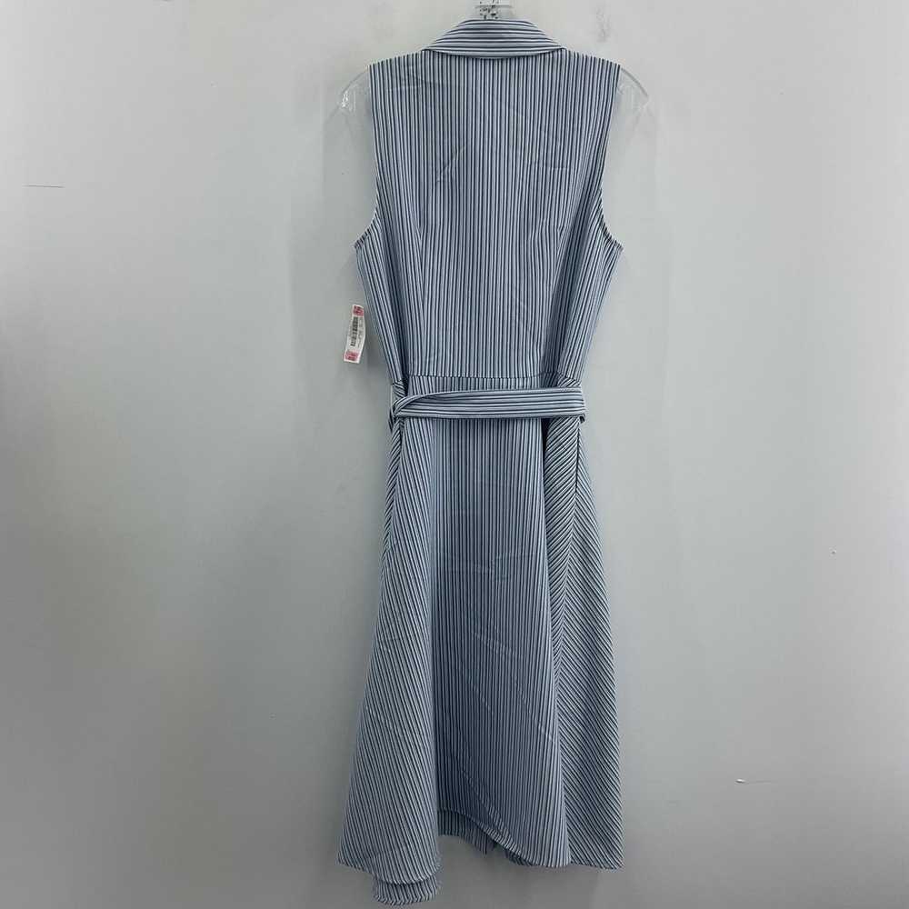 Leslie Fay Blue & White Striped Belted Women's Sh… - image 2