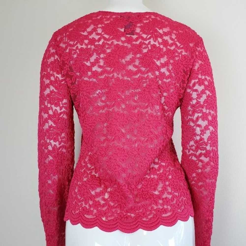 Vintage Y2K Forenza Pink Lace Bell-Sleeved Top - image 4