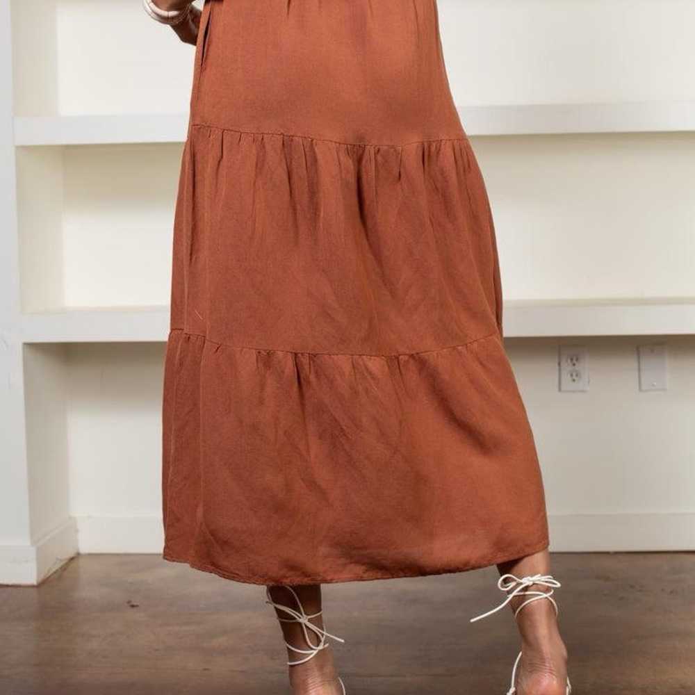 Elan Rust Prairie Tiered Boho  Maxi Skirt Size Sm… - image 3