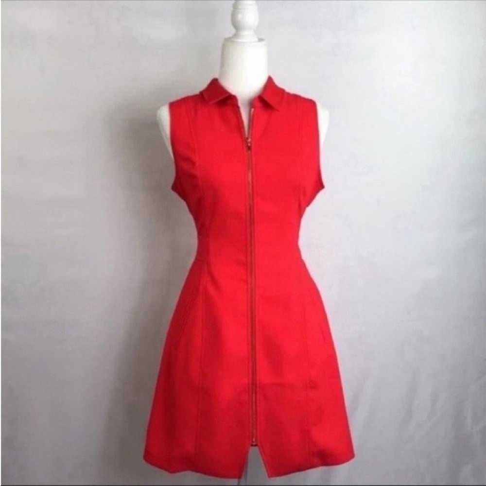 Xoxo Womens Sleeveless Zippered Orange Sheath Dre… - image 1