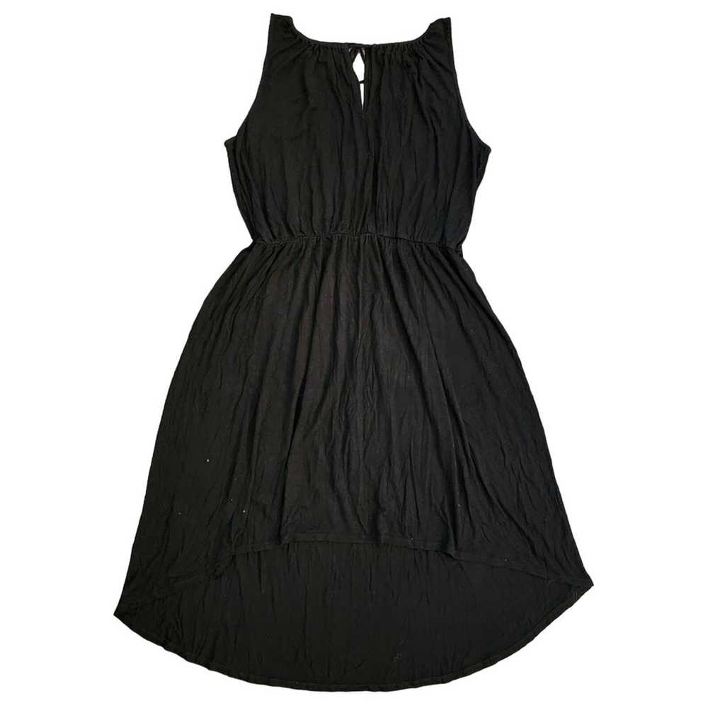 LOFT Women's High Low A Line Midi Dress Black Siz… - image 1