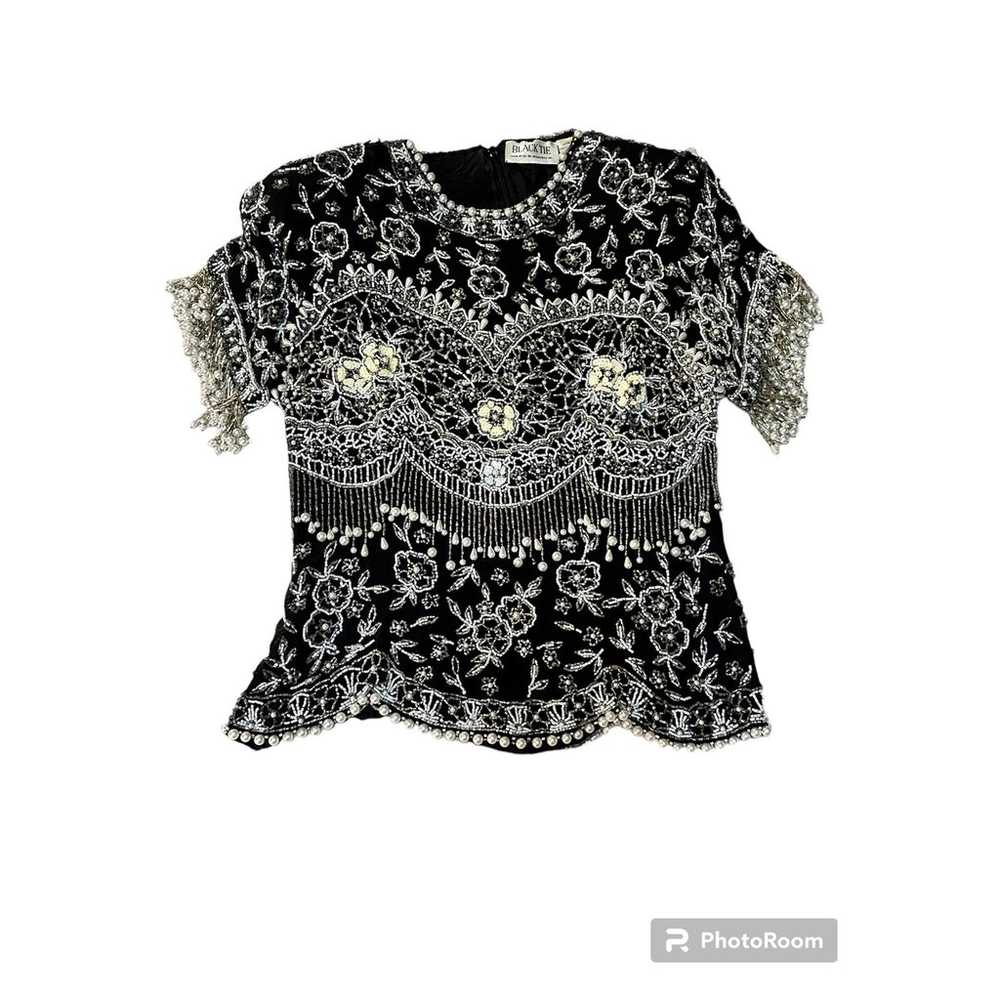 Vintage Silk Embellished Shirt - image 1