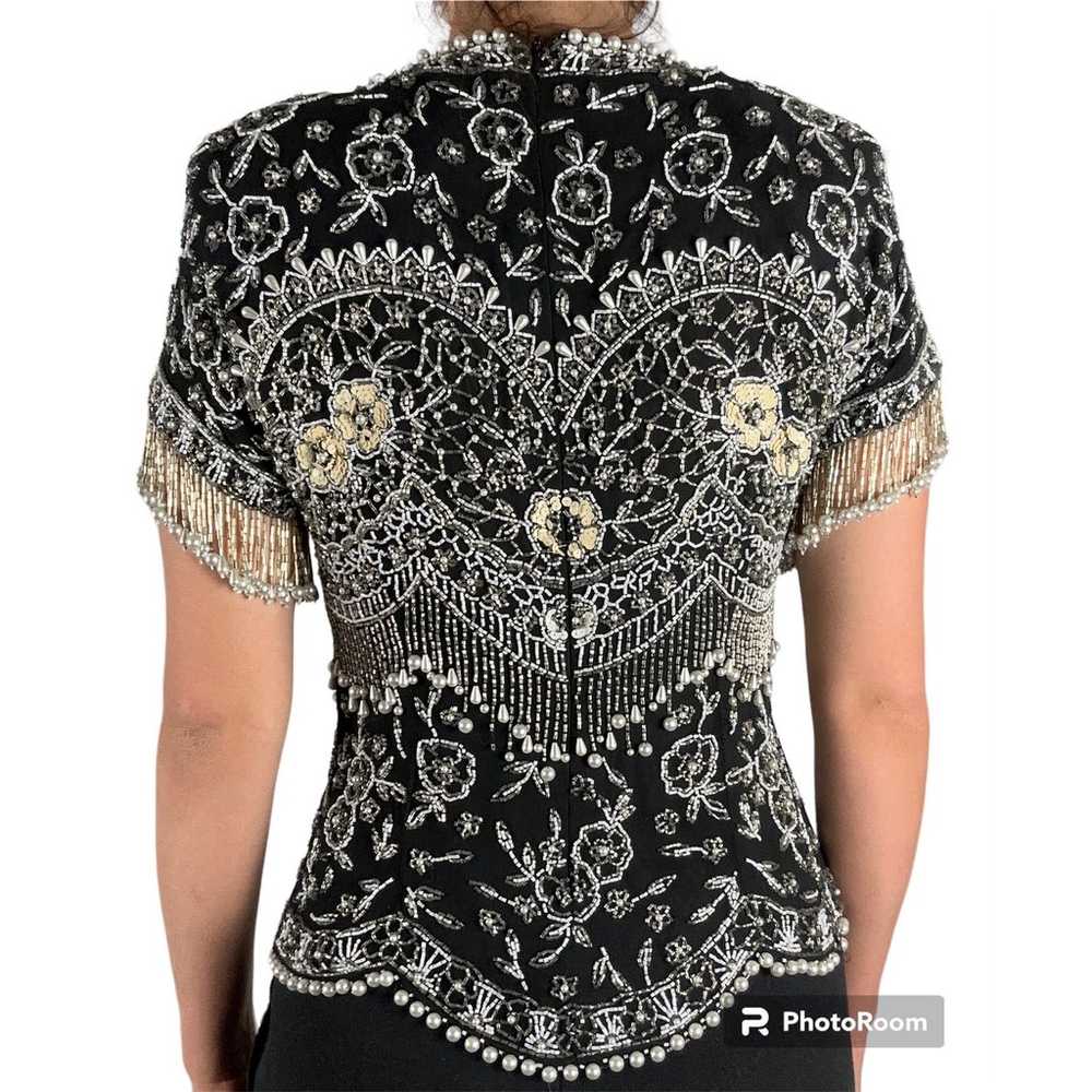 Vintage Silk Embellished Shirt - image 5